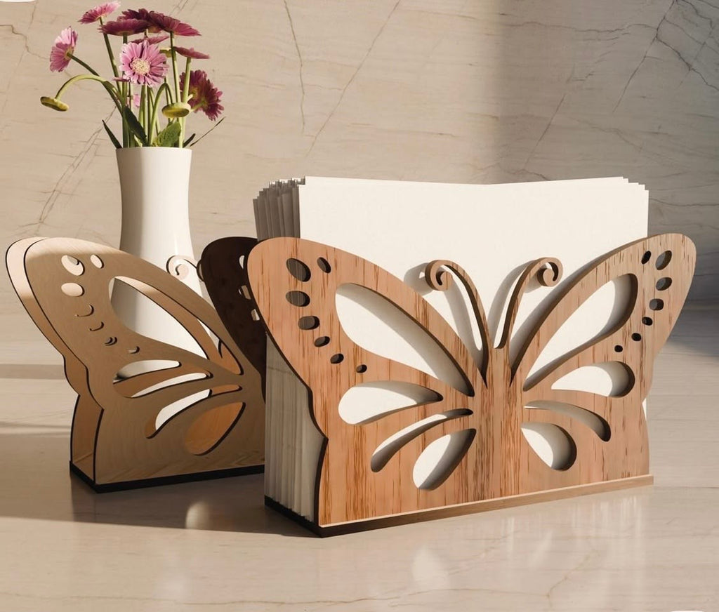 Laser-Cut Wooden Napkin Holder