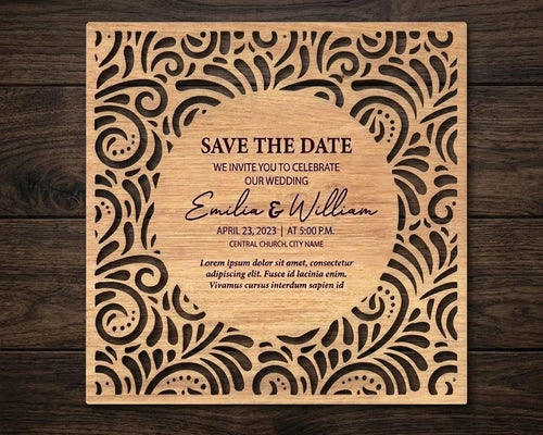 Custom Engraved Wooden menu
