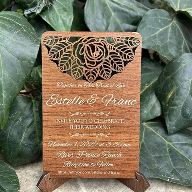 Custom Engraved Wooden menu